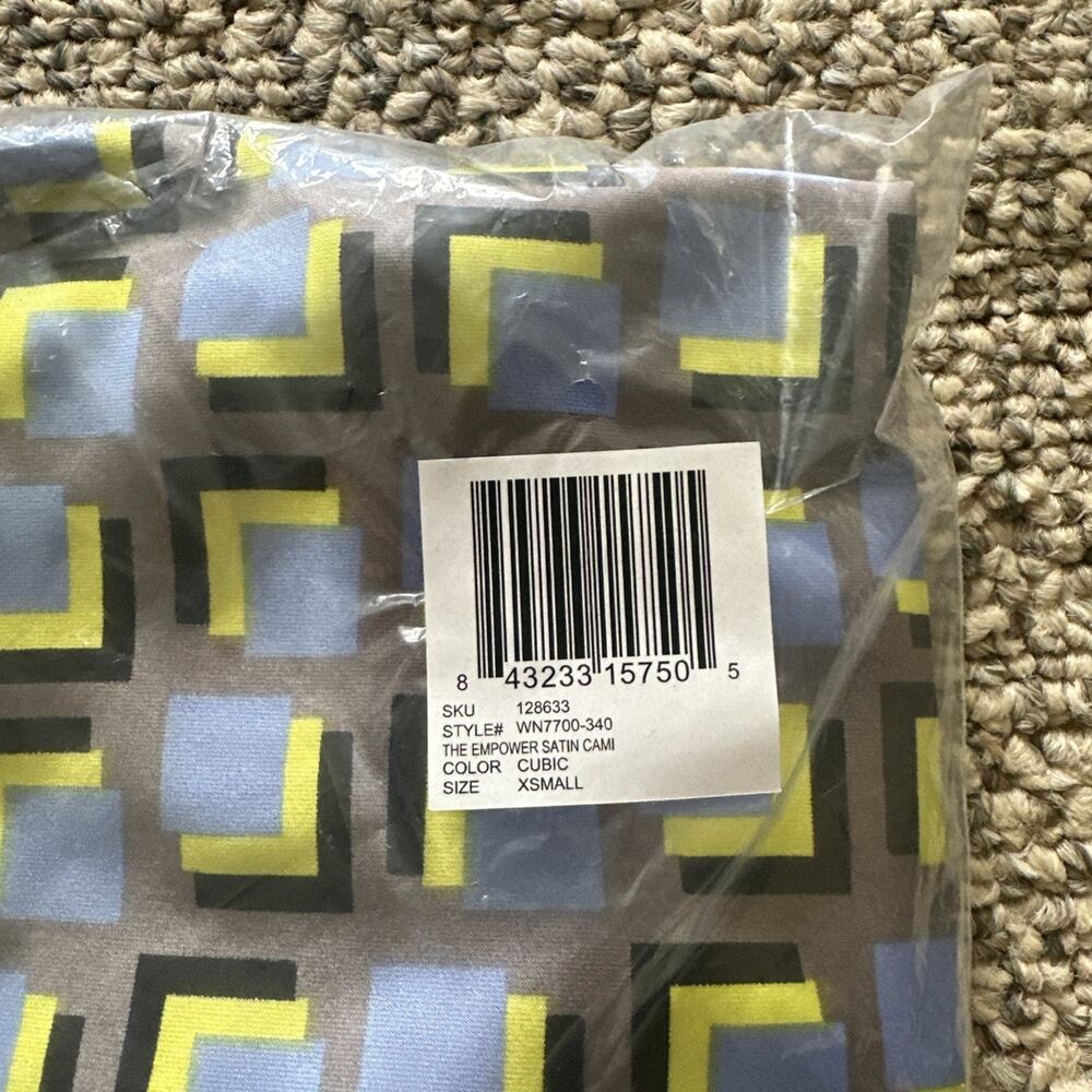 NEW Wildfang The Empower Satin Cami Tank Top Cubic Geometric Belted Size XS NWT - Picture 3 of 3